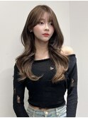 韓国くびれロング レイヤーオルチャン小顔前髪 艶髪 髪質改善