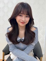 黒髪/ボブルフ/ネビージュ/小顔/ワンレン/レイヤー/韓国風