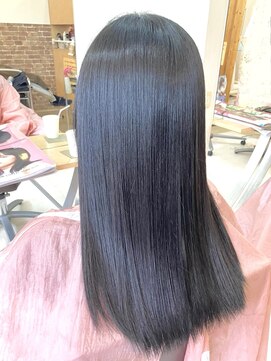 カットハウス はさみの部屋 縮毛矯正ストレート/黒髪ロング/学割/時短ドライ/前髪あり