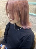 サクラベージュに紫袖カラー