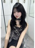 韓国ヘア　レイヤーカット　暗髪　SAYAKA