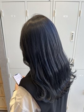 スピンヘア SOCOLA塚口店(Spin hair) /ブルーブラック×こなれエアリーミディ