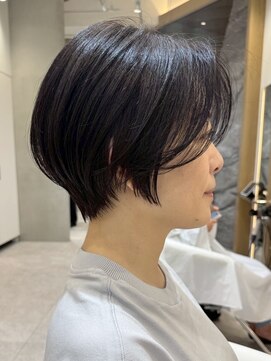 ソワネ 表参道(soigne) 表参道白髪ぼかしハイライトマッシュショートアッシュグレー40代