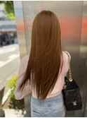 韓国顔まわりレイヤーカットグレージュオリーブベージュブラウン