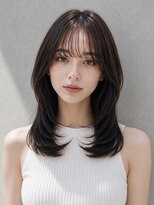 ユーフォリア 渋谷グランデ(Euphoria SHIBUYA GRANDE)&nbsp;ミディアムレイヤー顔まわりカット前髪カット