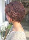 [RIMMA] 馬場 俊幸:丸みショート／オレンジベージュ／大人可愛い