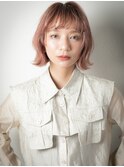  外国人風デザインカラーベビーピンクボブ203u志木10代20代30代