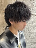 ニアウ 太田店(Niau)&nbsp;メンズマッシュ波巻きスパイラルパーマハイライトカラー質感重視