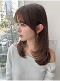 【面長補正効果】小顔ヘア顔周りカットぱっつん前髪