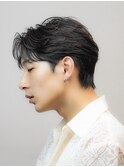 韓国ヘアカルマパーマコンマバングセンターパートワックスなし