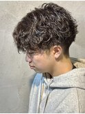 波巻きスパイラルパーマメンズパーマメンズマッシュ群馬高崎眉毛