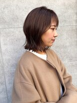 エン(en,)&nbsp;切りっぱなしボブくすみ暖色ブラウンカラー