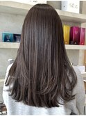 地毛ストレートロングレイヤーミディアム髪質改善ストレートヘア