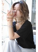 【LIAH】バレイヤージュ/ラフウェーブミディ/白髪ぼかし/本町/