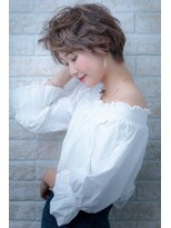 ヘアーアートシフォン 川口東口店(hair art chiffon) インナーハイライト&オレンジのハンサムなウェーブショート