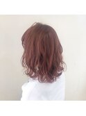 ピンクベージュ×ミディアム