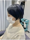 ショートボブミディアム酸性ストレート黒髪艶髪