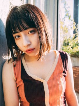 アミ 札幌(amie) インナーカラーのパッツンボブ[札幌,札幌駅,札幌駅前,札幌,札幌