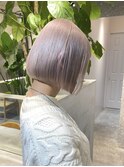 ミルクティーベージュナチュラルボブミニボブケアブリーチ20代
