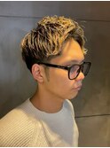メッシュ ツーブロック アップバング