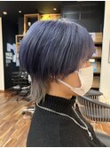 マッシュウルフ/インナーカラー/ブルーカラー