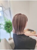 肩ぐらいの切りっぱなしボブ×ダブルカラー『グレージュ』