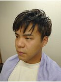 束感マッシュ ショート ツーブロック フェード ビジネススタイル