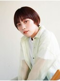 ミディアムヘア/斜めバング/グレージュカラー/新宿駅