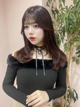 ボタン シブヤ(VOTAN SHIBUYA) カラー/レイヤー/レッド/韓国ヘア/渋谷/顔まわり