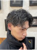 かきあげセンターパート×ツイストスパイラルパーマ