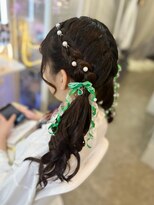 アトリエビューティーアミュ(atelier beauty AmU) 推し活 ライブ イベント 量産型 編み込みツインテール×リボン