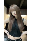 ショコラブラウン レイヤーカット ブリーチカラー