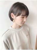 大人髪質改善カラー王道耳かけショートボブナチュラル