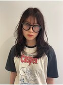 ミディアム顔周りレイヤーおくれ毛前髪長岡/新潟/宮関