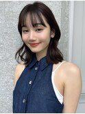 暗髪ワイドバングくびれボブ　（新潟/万代）