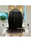 大人ハイライト×外はねボブ