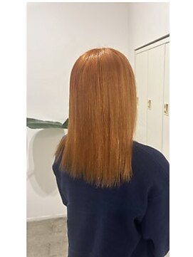 エクラヘアーズボウグループ(eclat hair’s BEAU group) ブリーチ無しダブルカラーオレンジベージュカラー