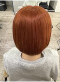ハイトーンボブコーラルオレンジ初カラー