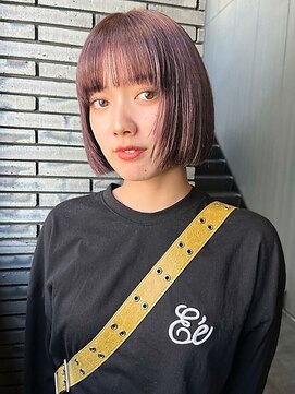 ロティー(loty) ショート ボブ ラベンダーブラウン 髪質改善 前髪カット 20代