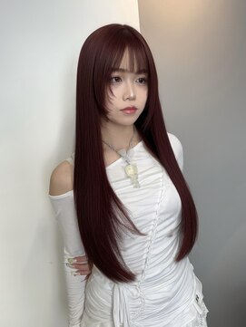 パドバイレイム(pado by LAME) ロングレイヤー×ディープレッド