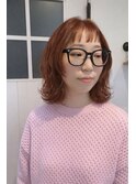 透明感オレンジブラウン×くびれミディ