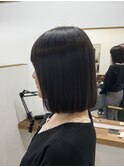20代30代ミニボブ切りっぱなしボブ前髪あり小顔外はねボブ韓国風