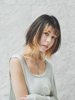 オブヘアーギンザ(Of HAIR GINZA)&nbsp;黒髪抜きっぱなしブリーチインナーカラーくびれボブ韓国風銀座艶