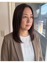 零秒女髪 千里丘店&nbsp;上品な大人女性向け艶髪セミロングスタイル髪質改善美髪艶感