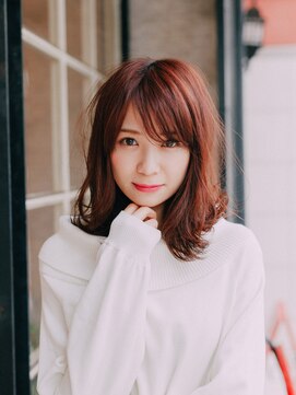 ヘアークラブ(HAIR CLUB) ピンク外ハネミディ