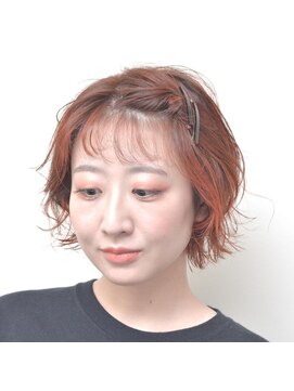 ドルセ(Dulce) 【Dulce】ボブ×オレンジカラー×前髪アレンジ