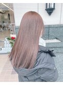 黒髪カタロググレーベージュレイヤーロングアッシュカラー