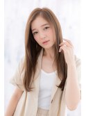グレーベージュアシンメトリー小顔かき上げヘアa1