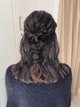 ウルカ 北浦和西口店(ulQua) ハーフアップ編み込み結婚式ヘアアレンジ