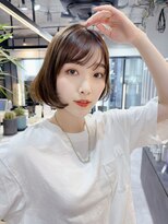 ファンナギンザ(FaNNa ginza) ワンホン韓国ボブ/大人ボブ/グレージュ/前髪/シースルーバング